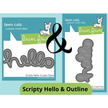 LAWN FAWN DIES - SET SCRIPTY Hello & OUTLINE