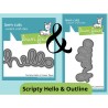 LAWN FAWN DIES - SET SCRIPTY Hello & OUTLINE