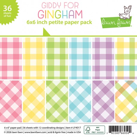 LAWN FAWN PAPER PAD GIDDY FOR GINGHAM 15X15 cm