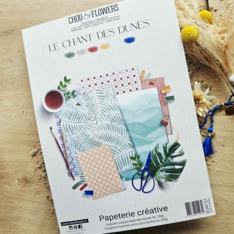 CHOU & FLOWERS PAPIERS A4 PAPETERIE CREATIVE "Le Chant des Dunes"