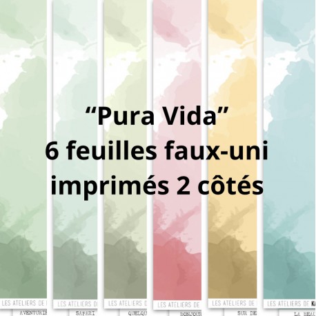 LES ATELIERS DE KARINE "PURA VIDA" 6 FAUX-UNIS 30X30cm