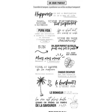 LES ATELIERS DE KARINE "UN JOUR PARFAIT" Tampon Clear PURA VIDA