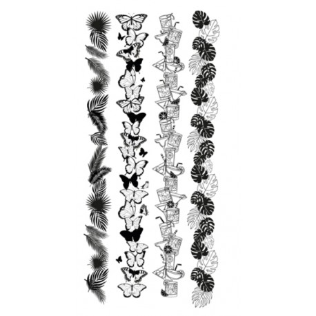 LES ATELIERS DE KARINE "BORDURES EXOTIQUES" Tampon Clear PURA VIDA