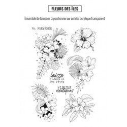 LES ATELIERS DE KARINE "FLEURS DES ILES" Tampon Clear PURA VIDA