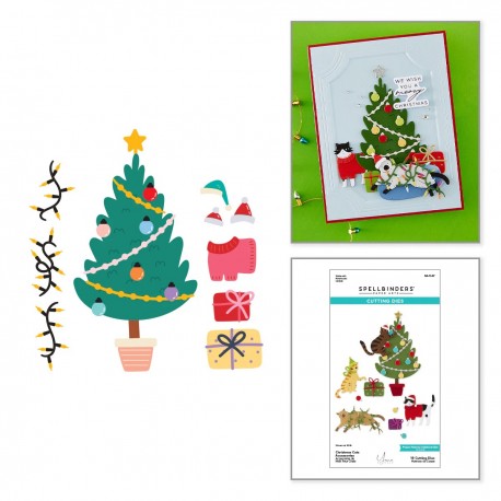 SPELLBINDERS CHRISTMAS CATS ACCESSORIES ETCHED DIES