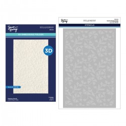 SPELLBINDERS SET STENCILS & FLOWING FLORALS 3D EMBOSSING FOLDER by SIMON HURLEY