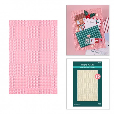 SPELLBINDERS DIAMOND BLOCKS 3D EMBOSSING FOLDER