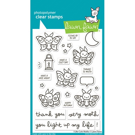 LAWN FAWN CLEAR STAMPS - I LIKE CUTE MOTHS