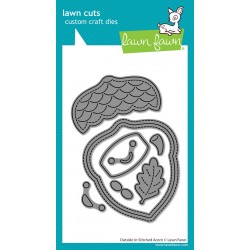 LAWN FAWN DIES - OUTSIDE IN STITCHED ACORN DIES