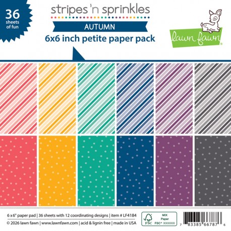 LAWN FAWN PAPER PAD STRIPES AND SPRINKLES AUTUMN 15X15 cm
