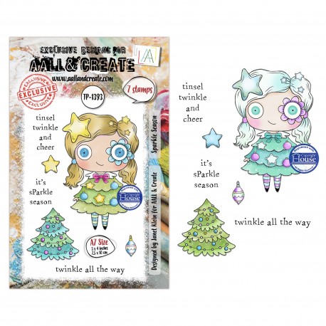 AALL & CREATE Season Of Sparkle A7 Stamp Sets Sparkle Season by Janet Klein