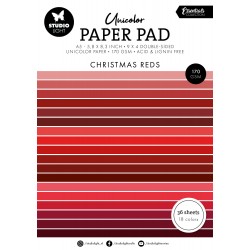 Studio Light Paper pad CHRISTMAS REDS A5 UNICOLOR