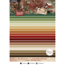 Studio Light Paper pad CHRISTMAS COTTAGE A5 UNICOLOR