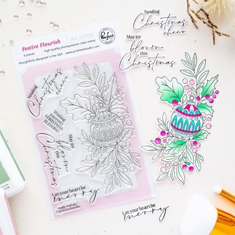 PINKFRESH STUDIO FESTIVE FLOURISH CLEAR STAMP - SEASON OF WONDER