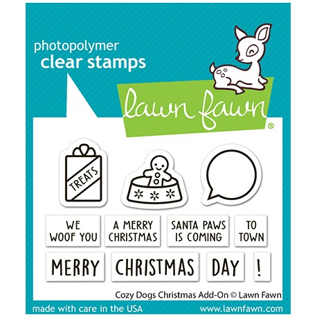 LAWN FAWN CLEAR STAMPS -COZY DOGS CHRISTMAS ADD-ON