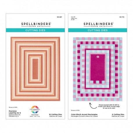SPELLBINDERS COLOR BLOCK ACCENT RECTANGLES - 2 DIES SETS