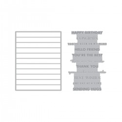Hero Arts SENTIMENT STRIPS XL BUNDLE BETTERPRESS PLATE & DIES