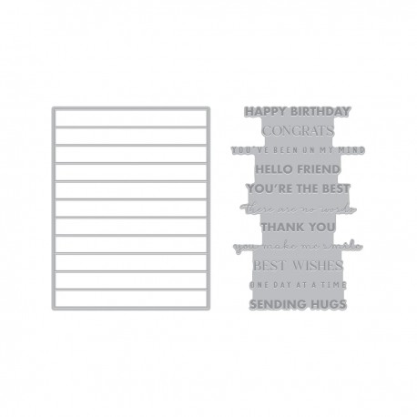 Hero Arts SENTIMENT STRIPS XL BUNDLE BETTERPRESS PLATE & DIES