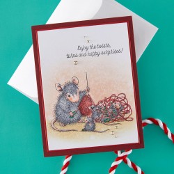 SPELLBINDERS - HOUSE MOUSE TANGLED CLING RUBBER STAMP
