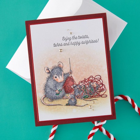 SPELLBINDERS - HOUSE MOUSE TANGLED CLING RUBBER STAMP