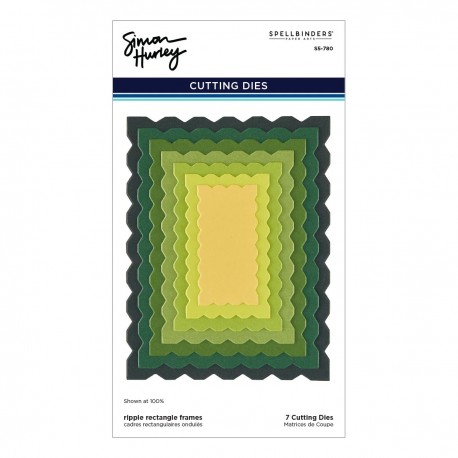 SPELLBINDERS RIPPLE RECTANGLE FRAMES ETCHED DIES