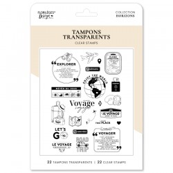 FLORILEGES DESIGN TAMPONS CLEAR LE VOYAGE COMMENCE ICI "HORIZONS"