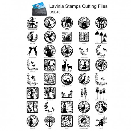 Lavinia USB CARD with 40 cutting files, for Cameo, ScannCut usw
