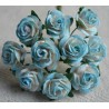 FLOWERS MULBERRY ROSE 15 MM TON SUR TON CYAN BLUE, 10 PCES