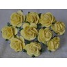 FLOWERS MULBERRY ROSE 15 MM LIGHT YELLOW, 10 PCES