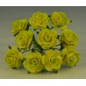 FLOWERS MULBERRY ROSE 15 MM TON SUR TON CREAM MOSS GREEN, 10 PCES