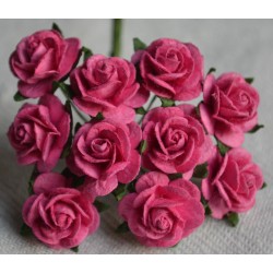 FLOWERS MULBERRY ROSE 15 MM DEEP PINK ROSE, 10 PCES