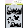 CRAFTEMOTIONS mask stencil pochoir MAGIC FOREST ANIMALS