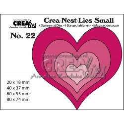 Crealies Crea-Nest-dies HEARTS 4 dies