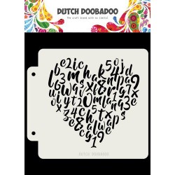 Dutch Doobadoo STENCIL MASK ART ALPHABET HEART