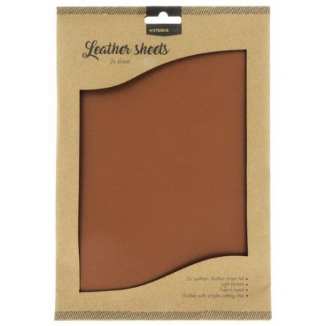 STUDIO LIGHT FAKE LEATHER SHEETS 2x A4 LIGHT BROWN NO.2