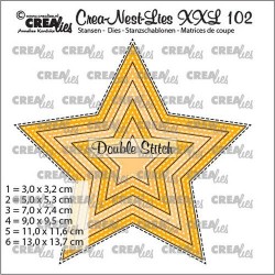 Crealies Crea-nest-dies XXL no. 102 Stars with double stitchline
