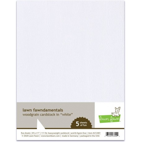 LAWN FAWN WOODGRAIN CARDSTOCK WHITE