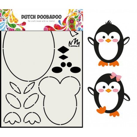 Dutch Doobadoo Card Art Built up PENGUIN A5