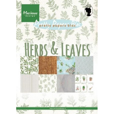 MARIANNE D PAPER PAD HERBS AND LEAVES, 15x21 cm