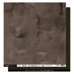 FLORILEGES DESIGN Papier uni MARRON CHOCOLAT 36 30,5 x 30,5 cm VUE SUR MER