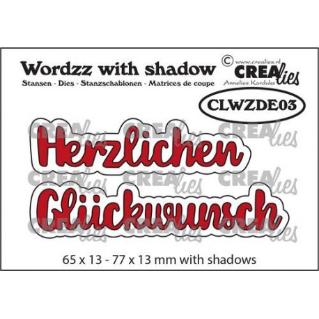 Crealies WORDZZ HERZLICHEN GLUCKWUNSCH with shadow