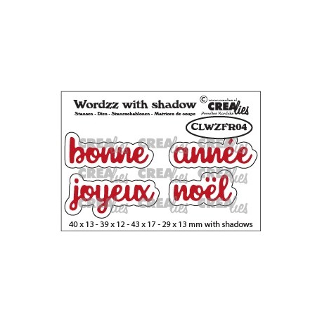 Crealies WORDZZ JOYEUX NOEL with shadow