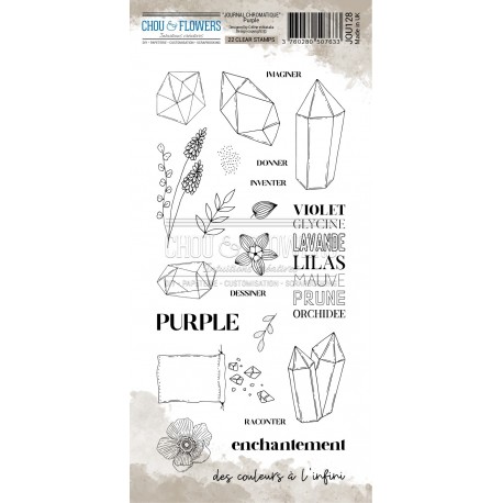 CHOU & FLOWERS TAMPONS CLEAR PURPLE JOURNAL CHROMATIQUE
